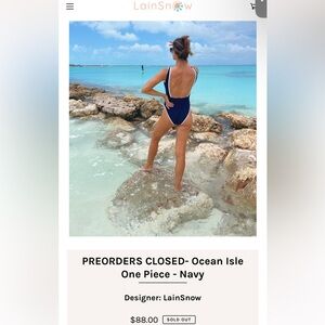 NWOT! LainSnow Navy blue Medium one piece SOLD OUT!